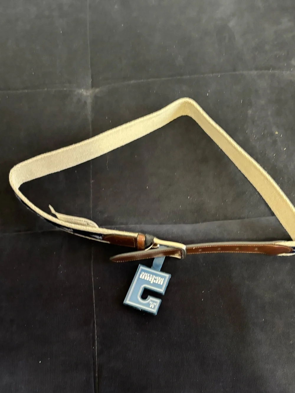 Urban Pipeline Canvas and Leather Men’s Belt in Beige and Brown